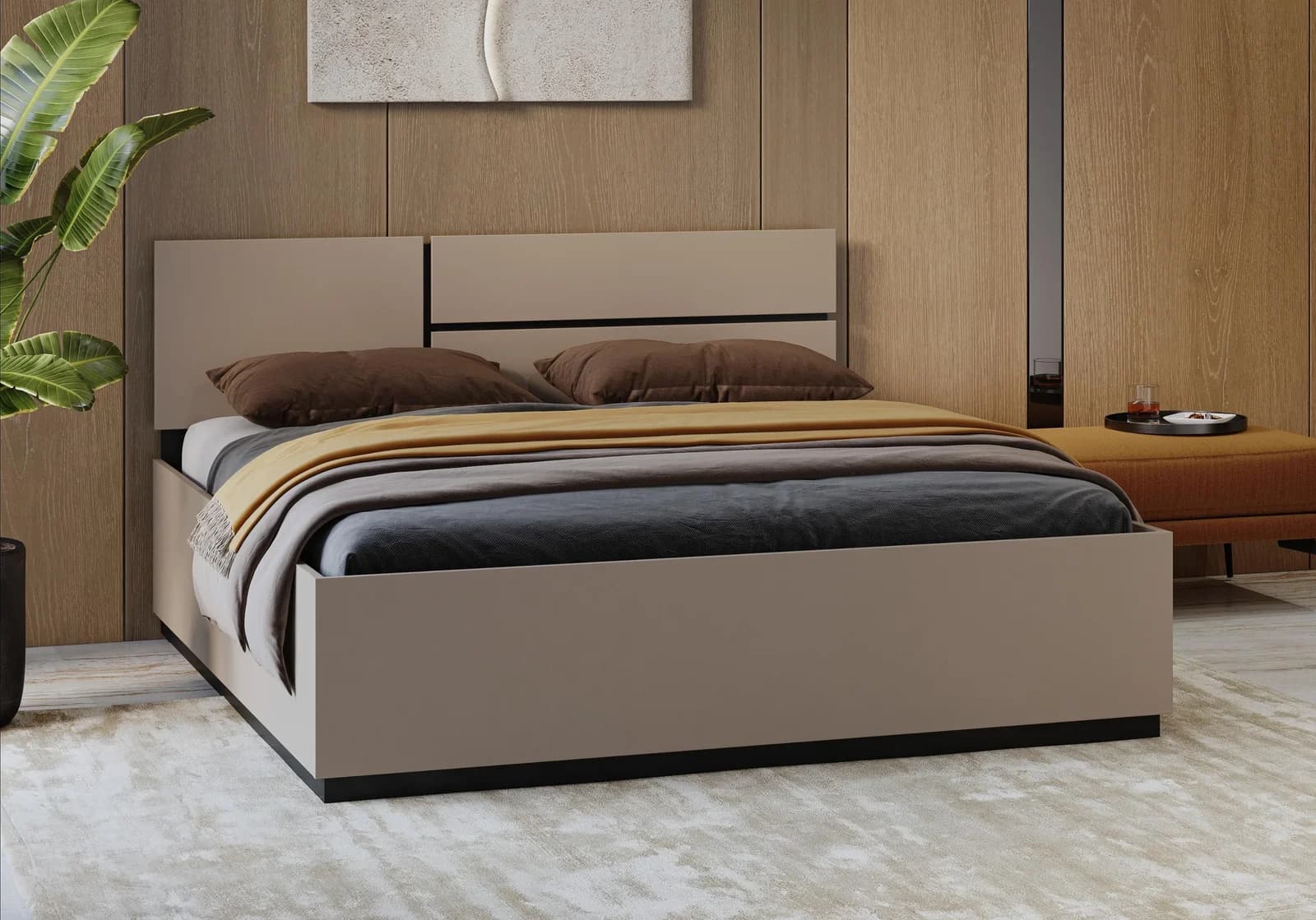 OTTO HOME Cross Bettrahmen Modern Braun Schwarz