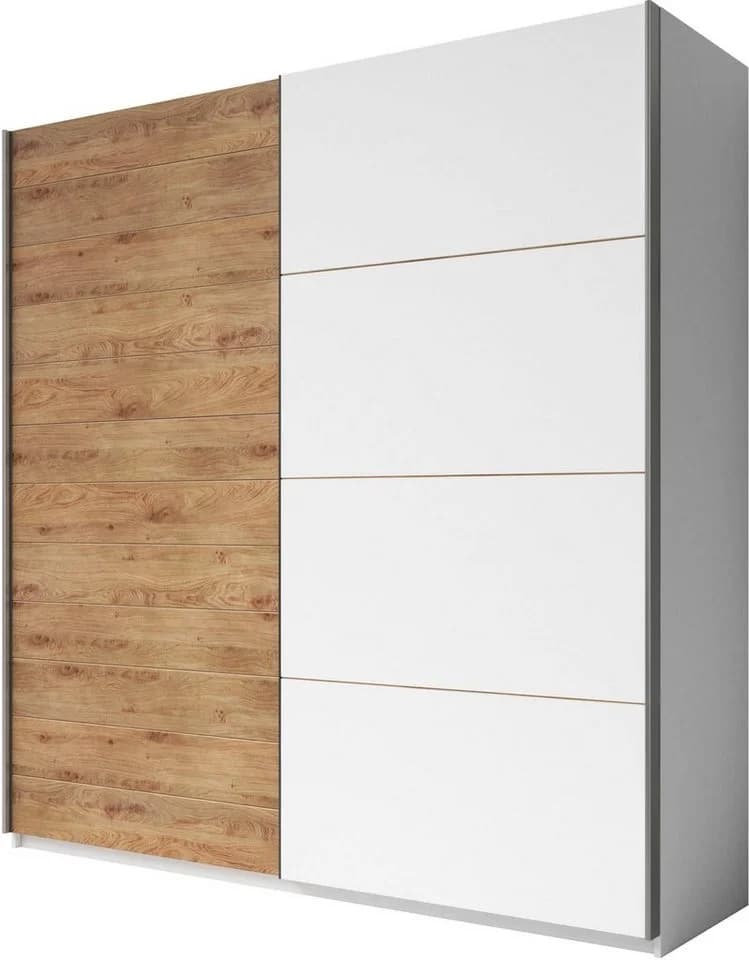 HOME AFFAIRE Galaxy Schiebetürenschrank 220cm Weiß/Eiche - Bild 2