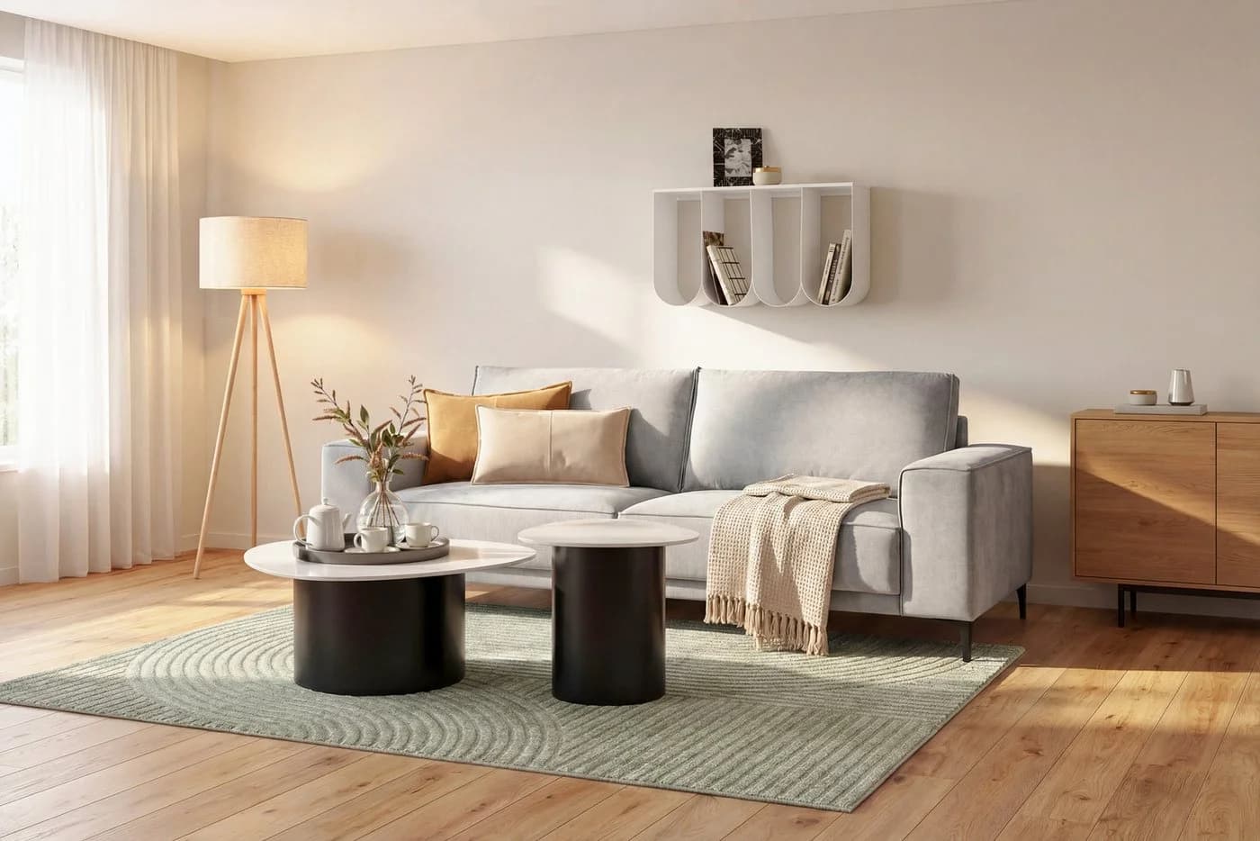 OTTO HOME OLAND 3-Sitzer Sofa Skandi-Design Braun Polyester - Bild 2