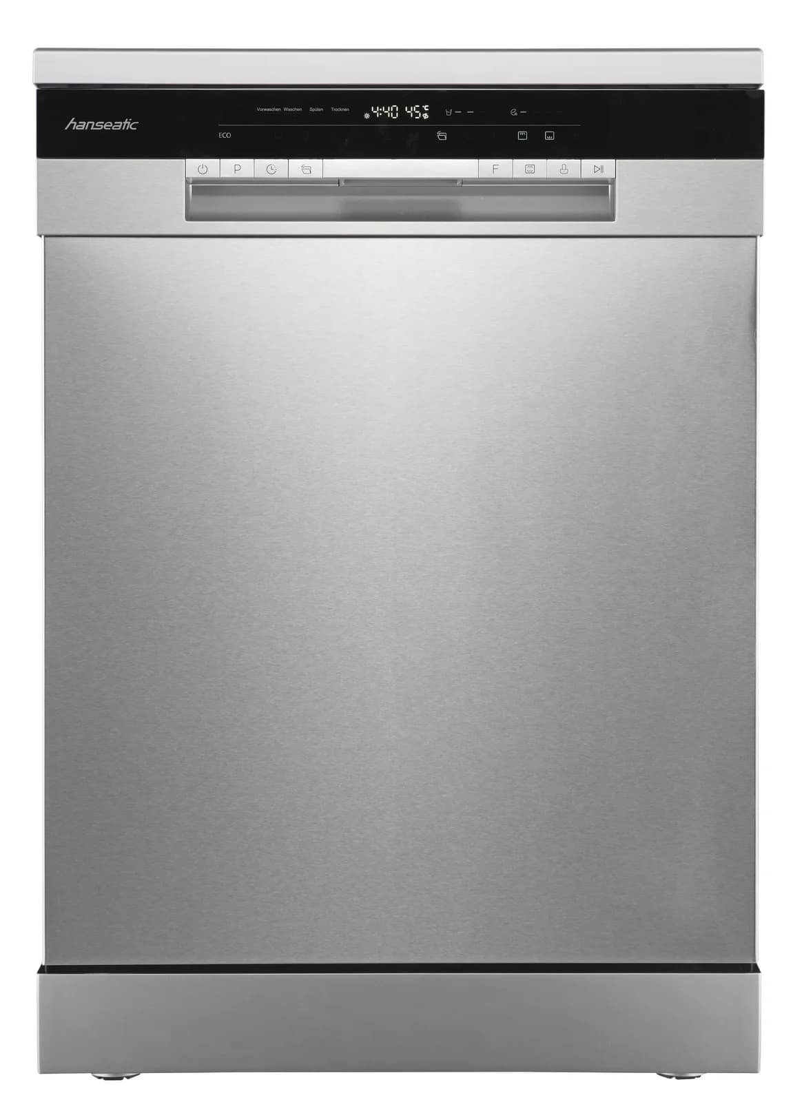 HANSEATIC Standgeschirrspüler HG6085A147831ES Silber Automatische Türöffnung