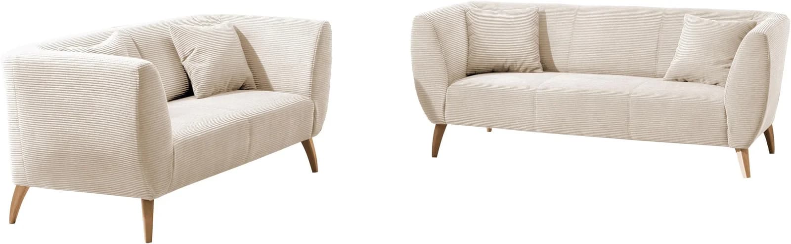 Home Affaire Polstergarnitur Colori 5-tlg. Beige Cord Sofa Set
