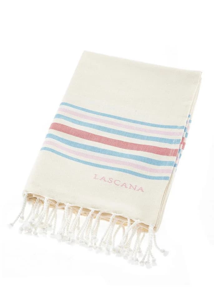 LASCANA Strandtuch Beige 100% Baumwolle Streifenmuster - Bild 2