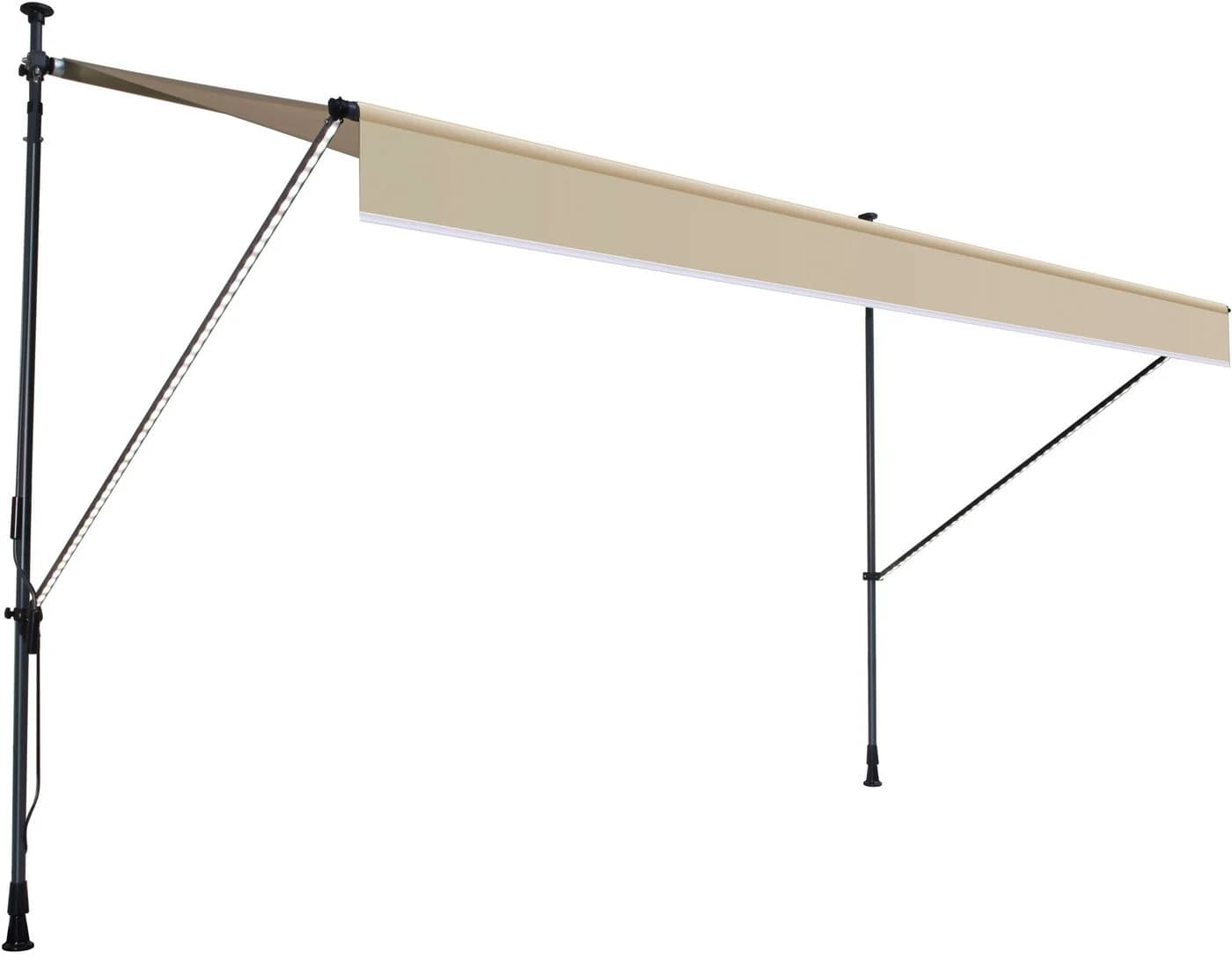 KONIFERA Klemmmarkise Jávea Beige mit LED-Lichtstreifen