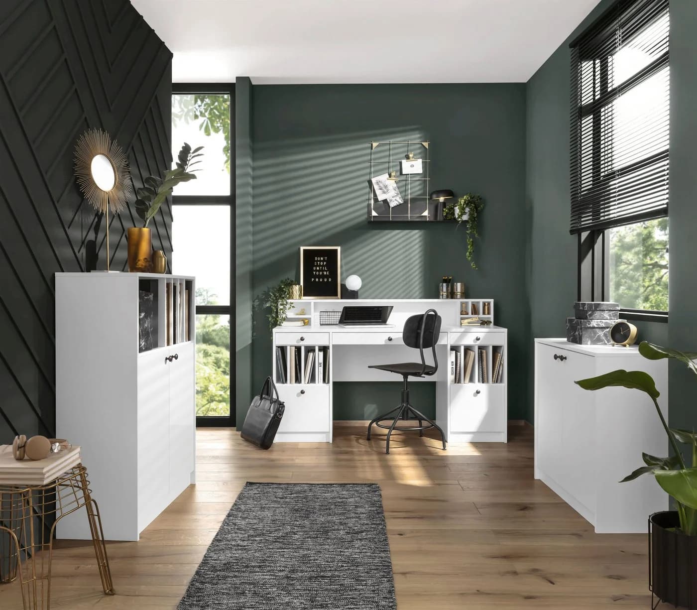 OTTO home Aktenschrank Licia Weiß 2 Türen 5 Fächer - Bild 5