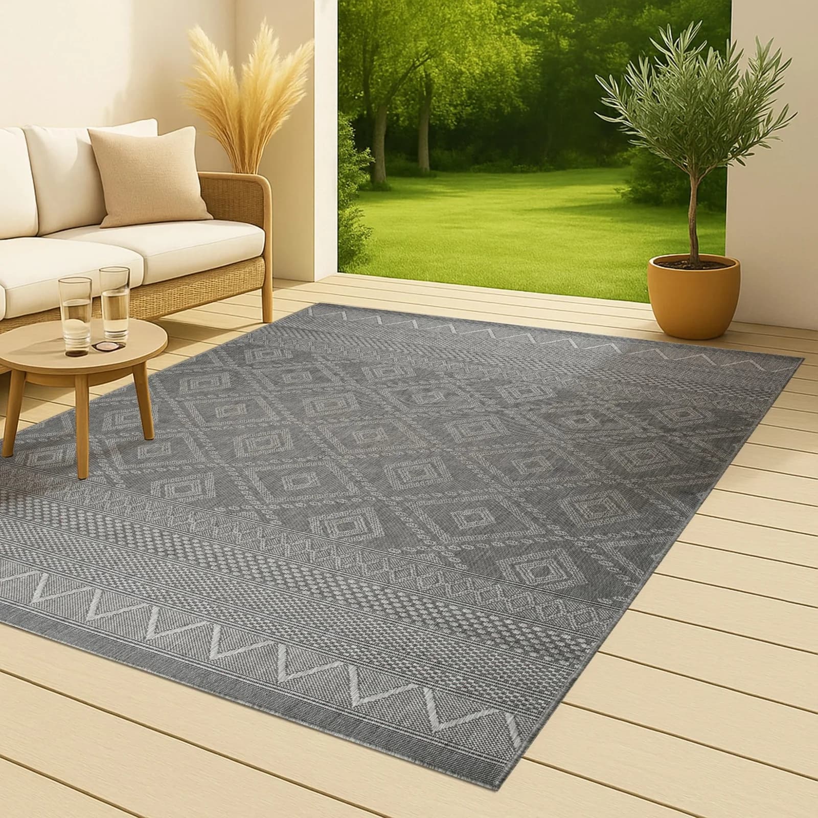 Teppich MY HOME Toronto Sisal-Optik Grau