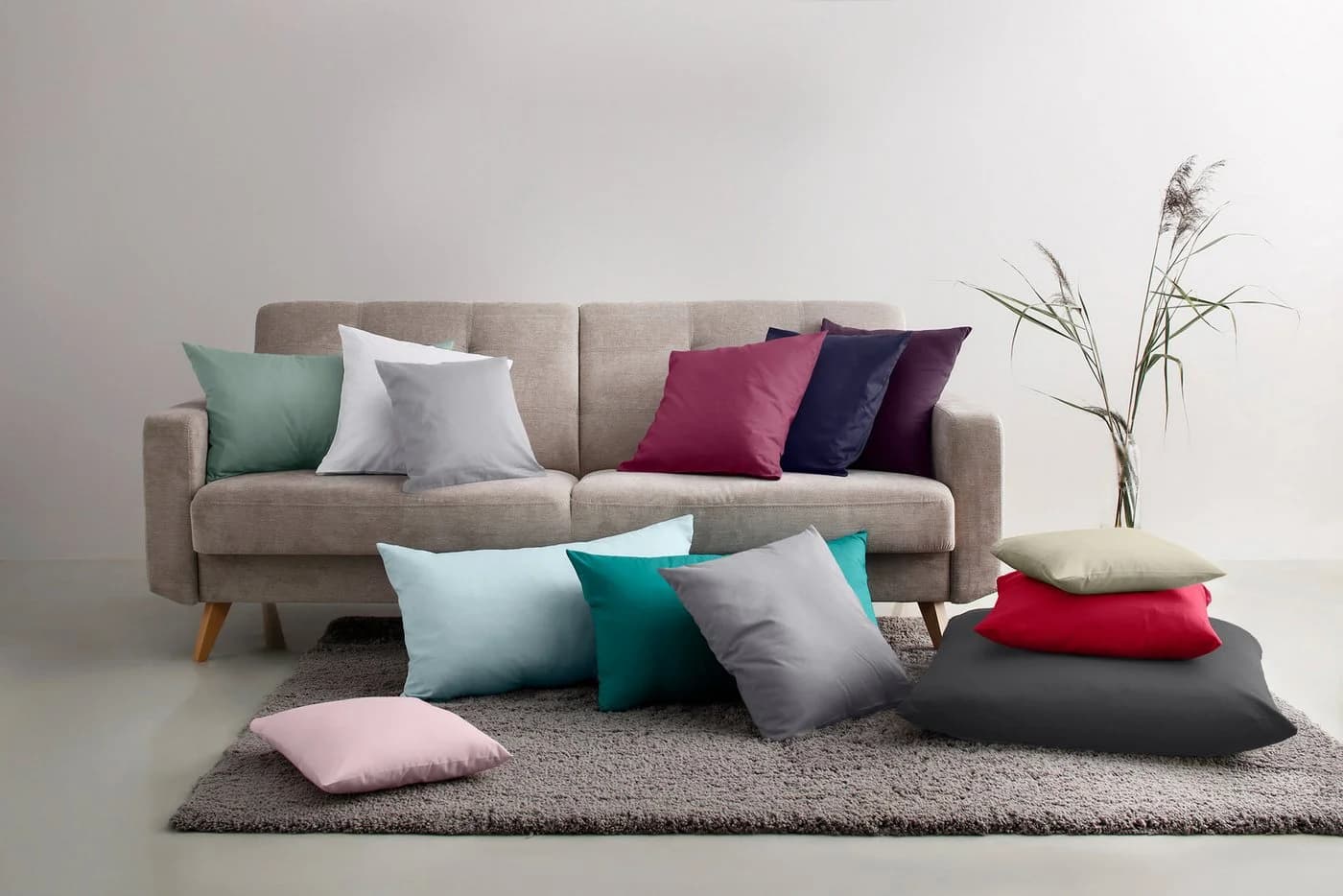 OTTO home Kissenbezüge Luisa 2 Stück 100% Baumwolle Marine