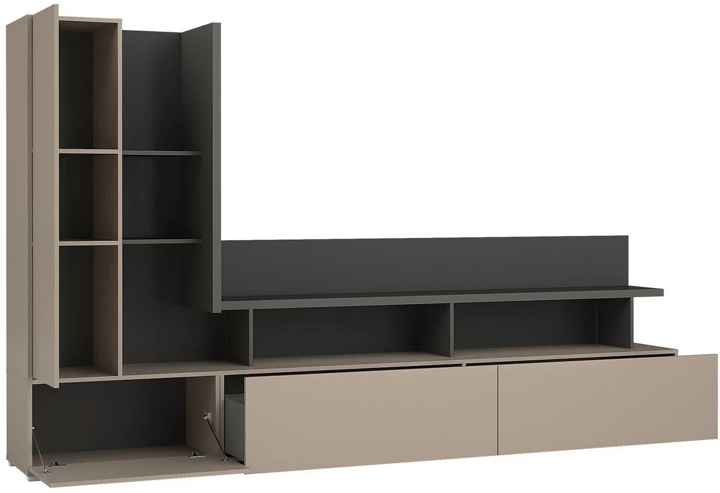 HOME AFFAIRE Wohnwand Serio Braun Grau Modern - Bild 3