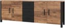 HOME AFFAIRE Sideboard Olin Braun Schwarz Matt Holzoptik Bild 1