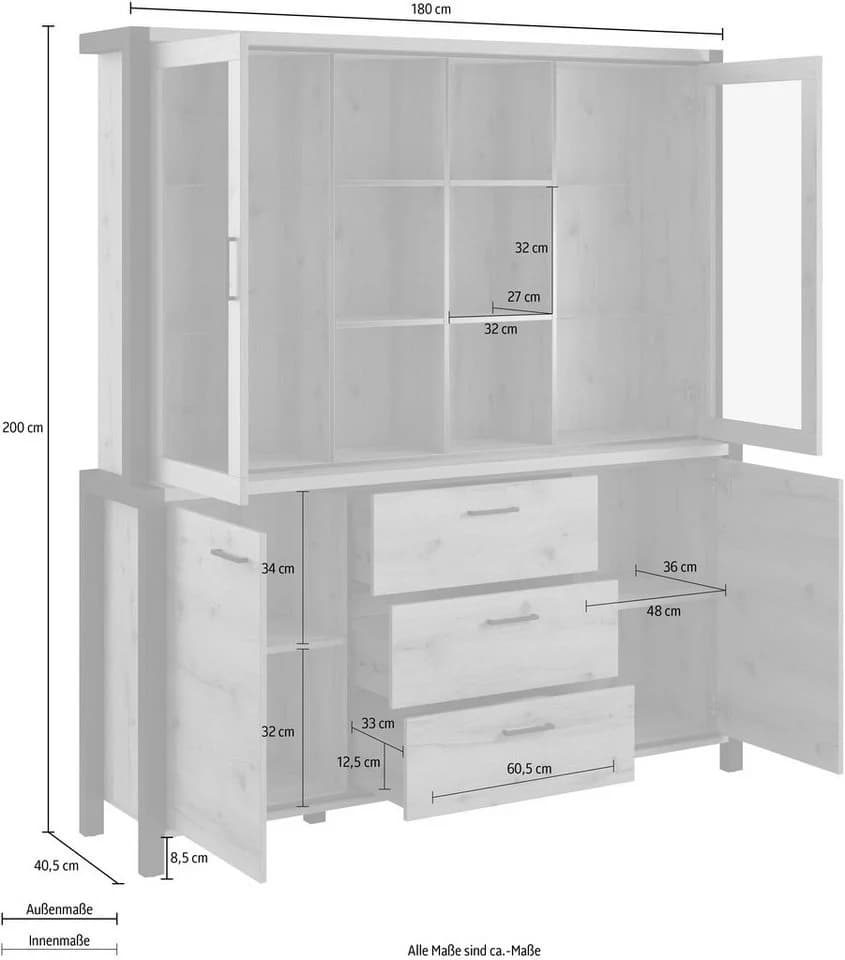 Buffet HOME AFFAIRE Aktiv Braun Schwarz Holzoptik - Bild 5