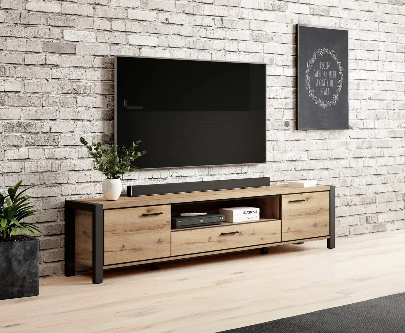 Home affaire Lowboard Aktiv Industrial Design Holzoptik