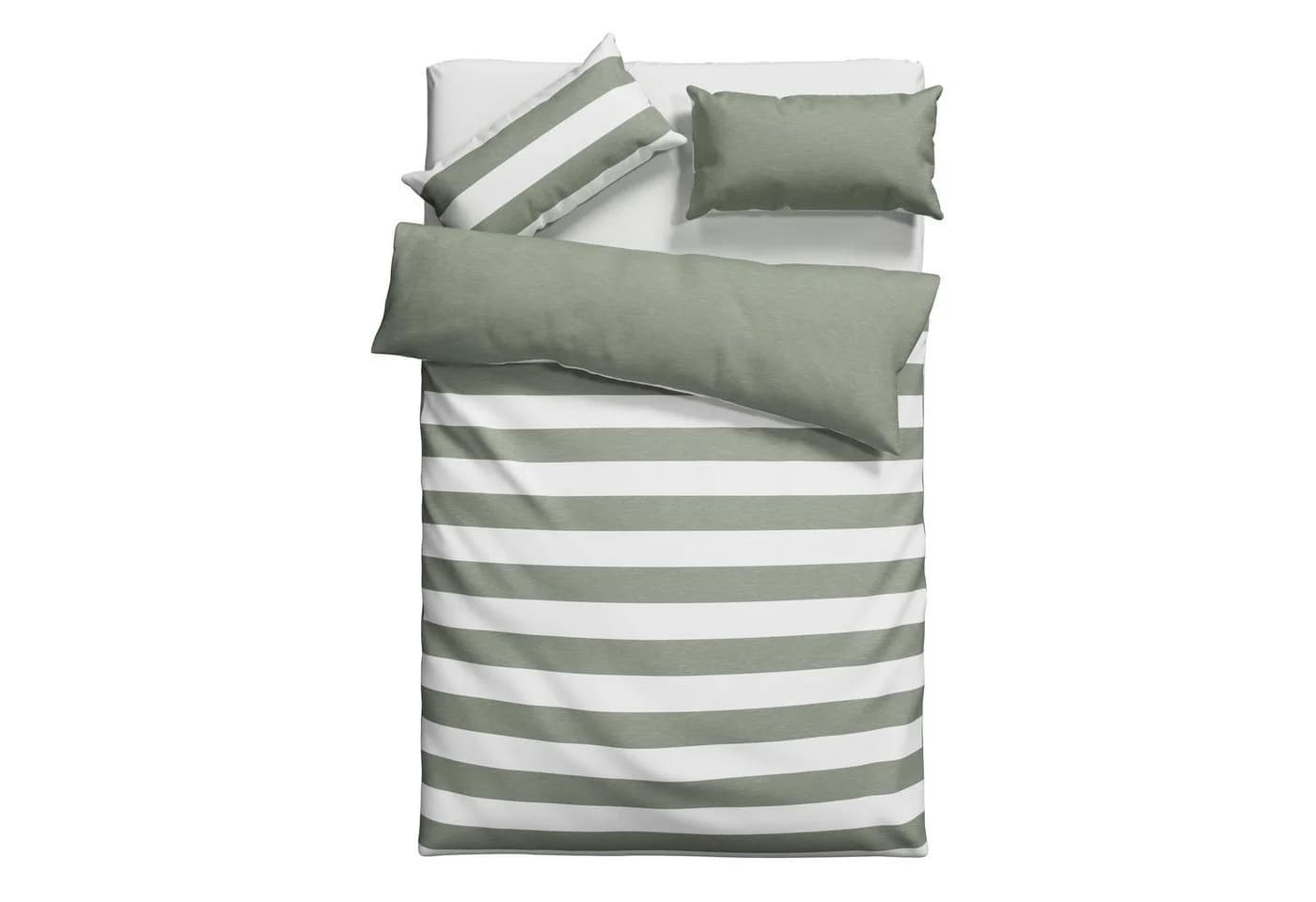 OTTO HOME Wendebettwäsche Big Stripe Seegrün Weiß 135x200cm