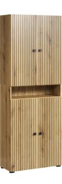 welltime Hochschrank Amrum Badezimmerschrank Braun Modern Bild 1