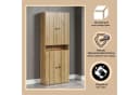 welltime Hochschrank Amrum Badezimmerschrank Braun Modern Bild 4