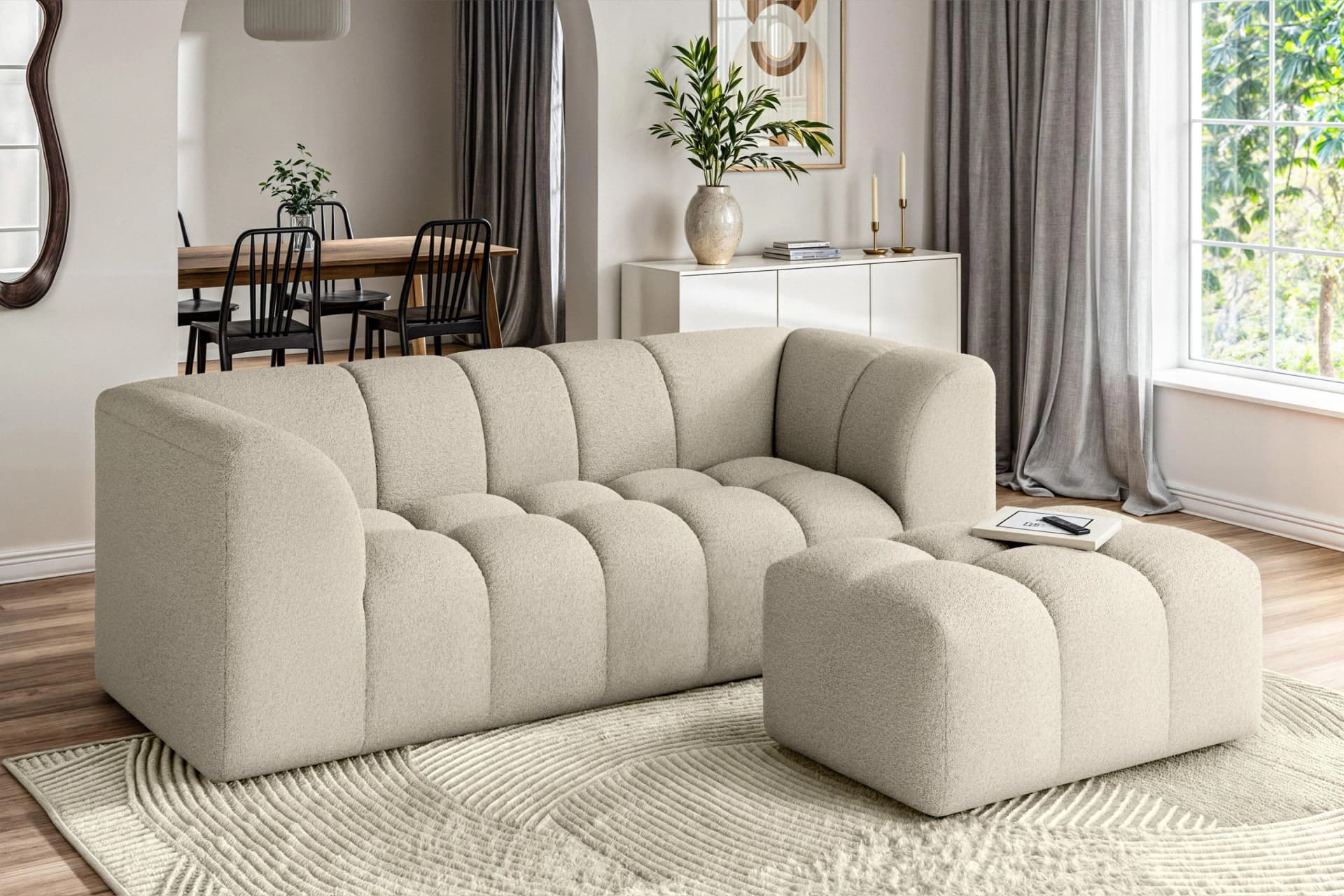 HOME AFFAIRE TUURE 3-Sitzer Sofa Beige Modern