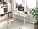 HOME AFFAIRE Schreibtisch Bellerie Weiß Eichefarben mit Soft-Close Bild 1