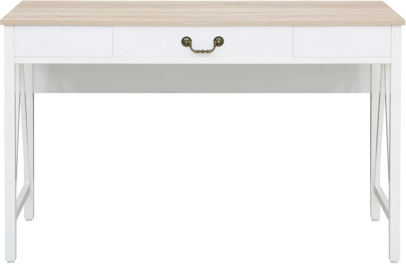 HOME AFFAIRE Schreibtisch Bellerie Weiß Eichefarben mit Soft-Close - Bild 2