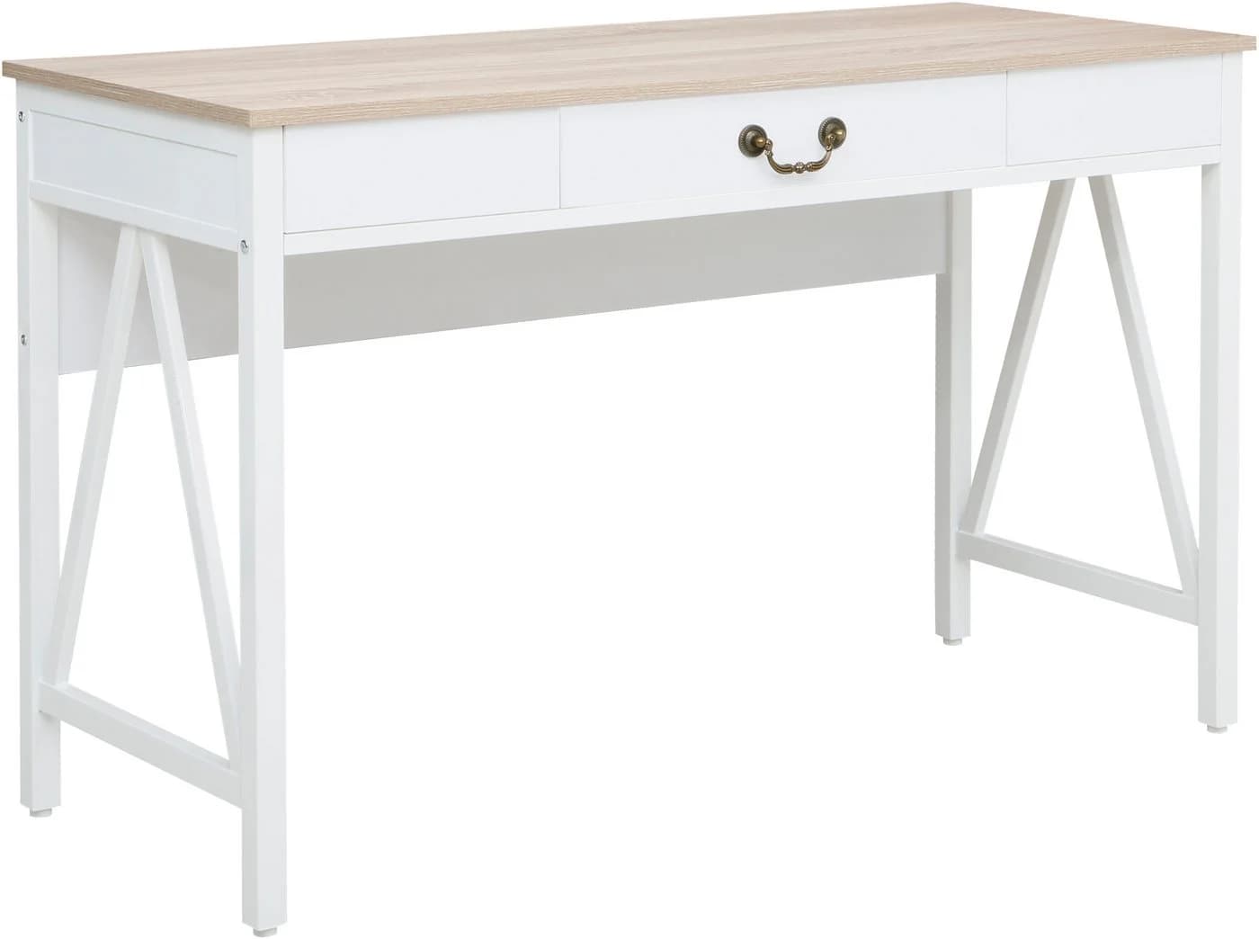 HOME AFFAIRE Schreibtisch Bellerie Weiß Eichefarben mit Soft-Close - Bild 3