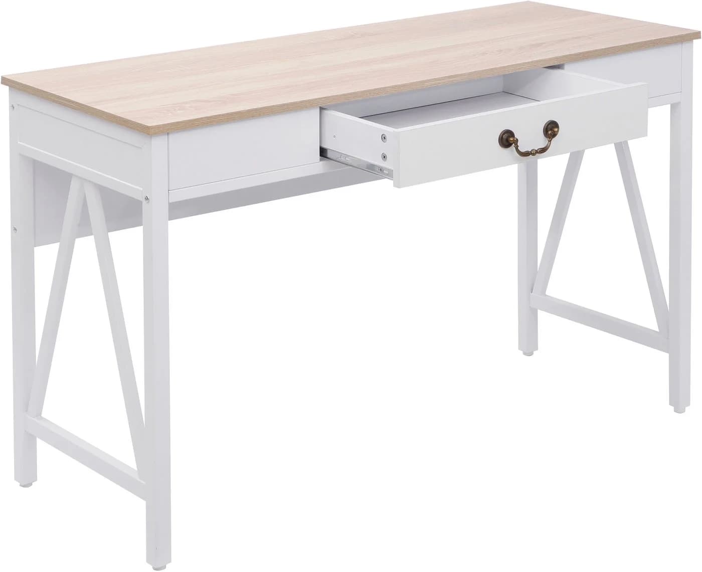 HOME AFFAIRE Schreibtisch Bellerie Weiß Eichefarben mit Soft-Close - Bild 4