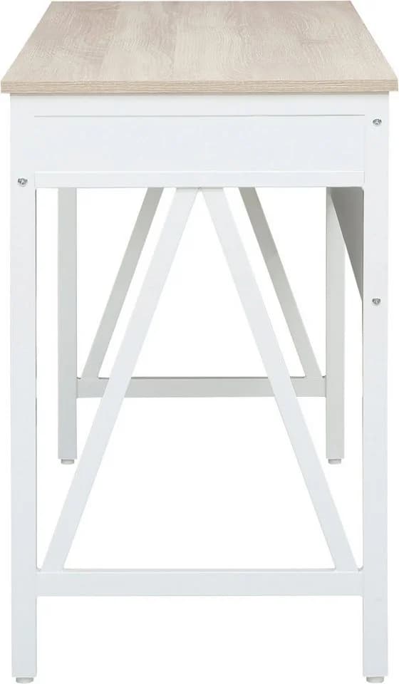 HOME AFFAIRE Schreibtisch Bellerie Weiß Eichefarben mit Soft-Close - Bild 5