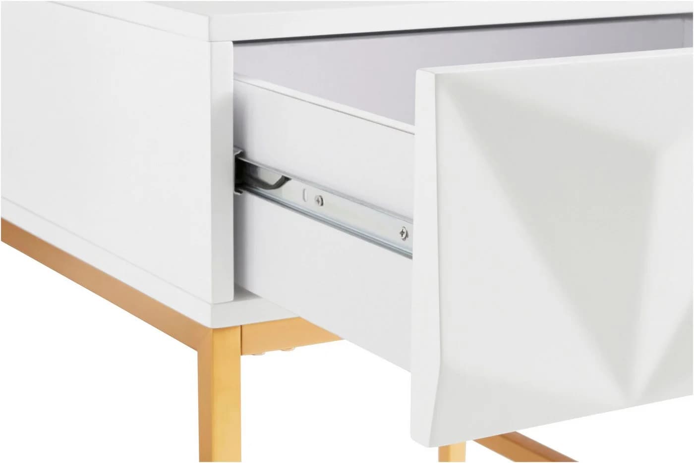 OTTO HOME Beistelltisch Minfi Weiß mit Schublade und Metallfüßen - Bild 4