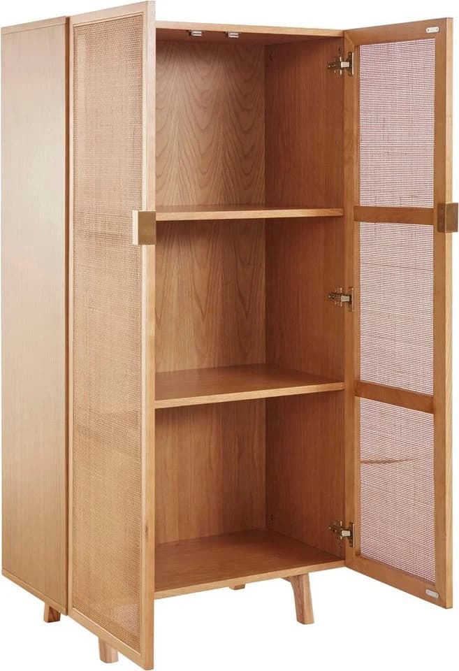 LeGer Home Highboard mit Rattan Einsatz 3 Fächer - Bild 4