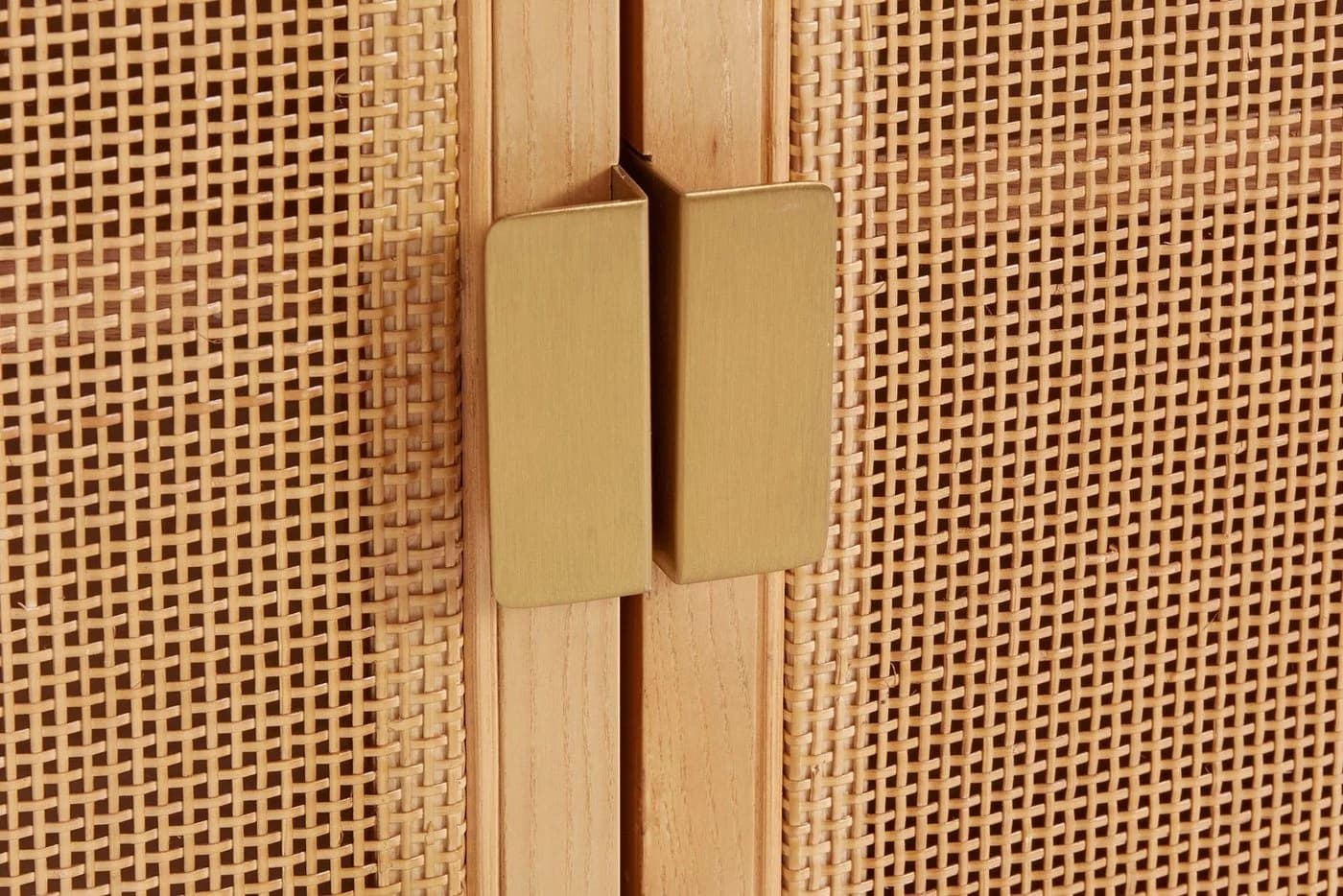 LeGer Home Highboard mit Rattan Einsatz 3 Fächer - Bild 5