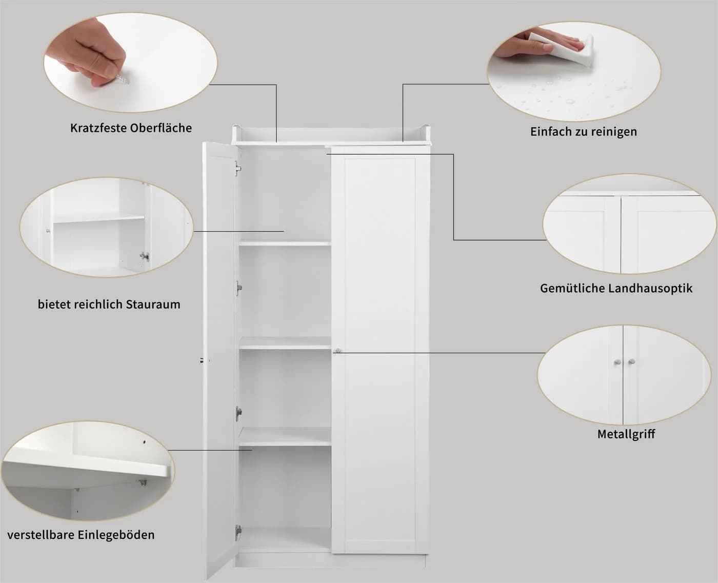 OTTO HOME Aktenschrank Aalborg Weiß 4 Fächer - Bild 3