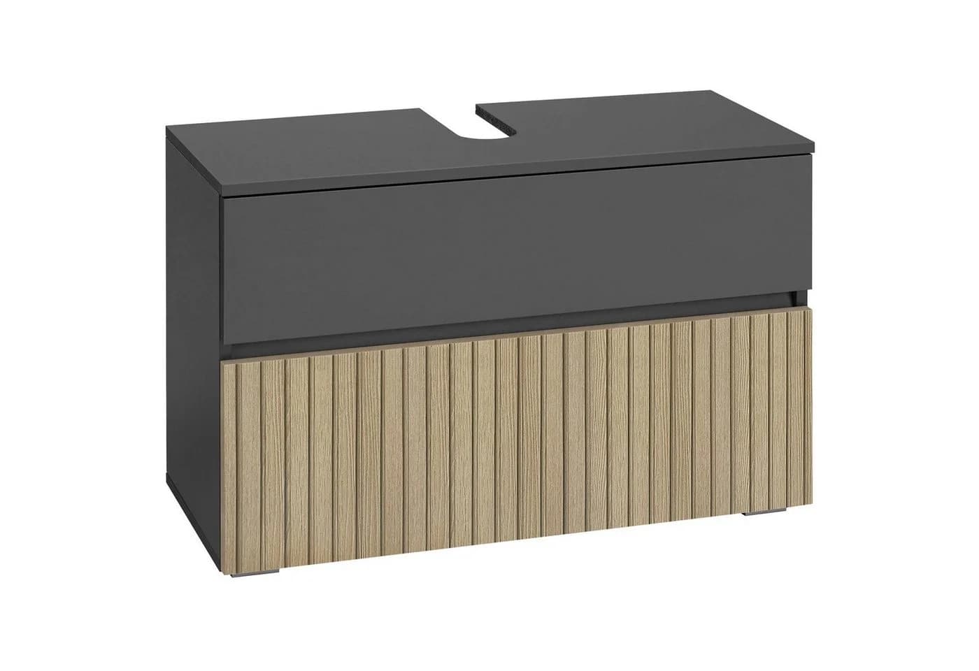 Home Affaire Wisla Waschbeckenunterschrank Anthrazit Eiche Push-to-open - Bild 3