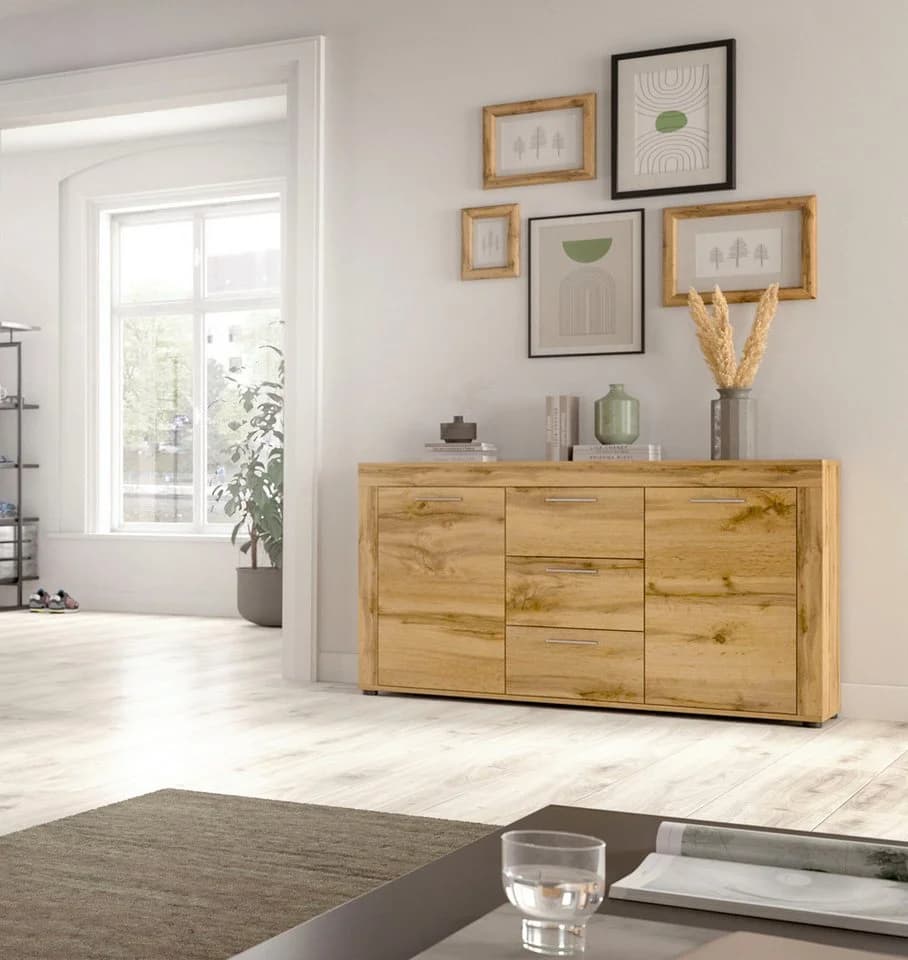 HOME AFFAIRE Sideboard Aosta Braun Wotan Eiche Nachbildung