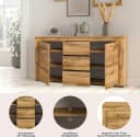 HOME AFFAIRE Sideboard Aosta Braun Wotan Eiche Nachbildung Bild 3