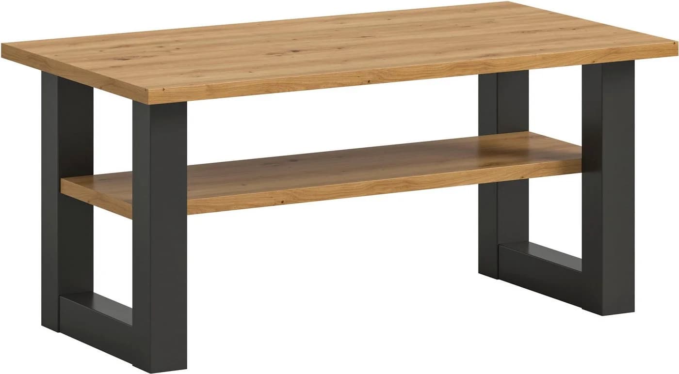 HOME AFFAIRE Couchtisch Rail Grau Eiche Nachbildung mit Ablageboden - Bild 2