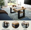 HOME AFFAIRE Couchtisch Rail Grau Eiche Nachbildung mit Ablageboden Bild 3
