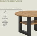 HOME AFFAIRE Couchtisch Rail Grau Eicheoptik mit Ablageboden Bild 4