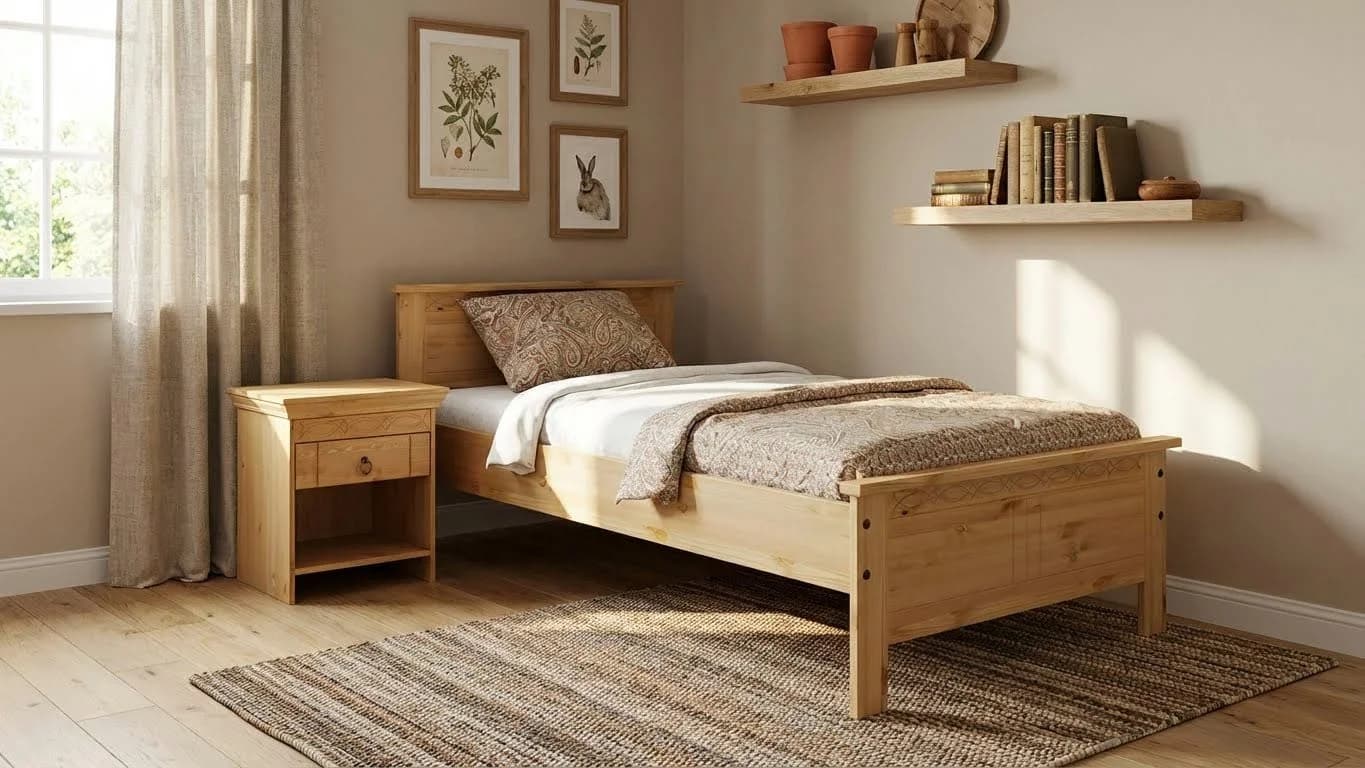 OTTO HOME Massivholzbett Indra Landhausstil Kiefer Beige - Bild 2
