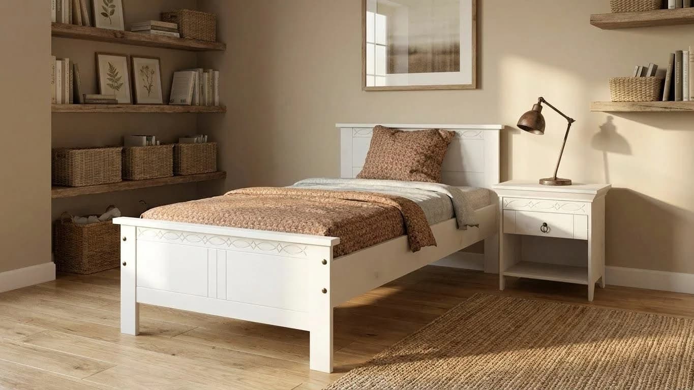 OTTO home Massivholzbett Indra Landhausstil Kiefer Weiß - Bild 2