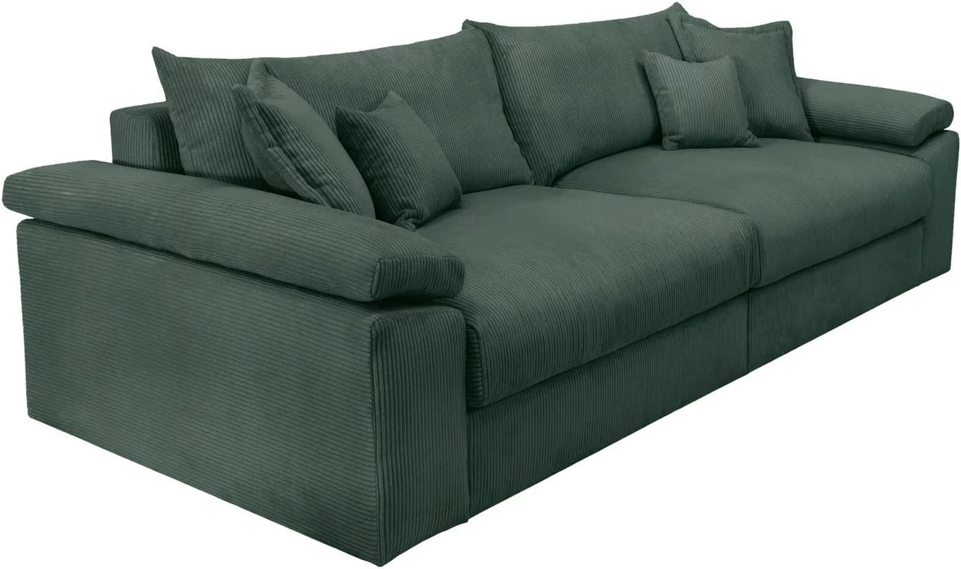 HOME AFFAIRE Big-Sofa Soft&Cosy XXL Dunkelgrün Cord - Bild 5