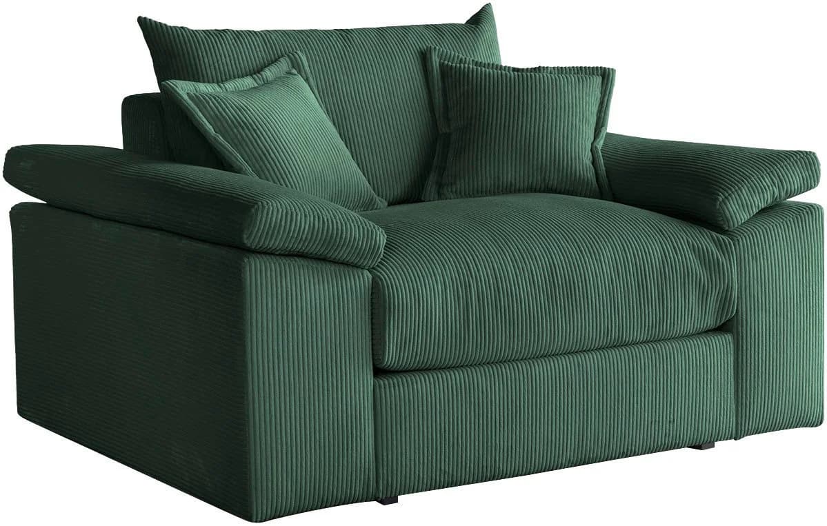 XXL-Sessel HOME AFFAIRE Soft&Cosy Dunkelgrün Cord mit Zierkissen