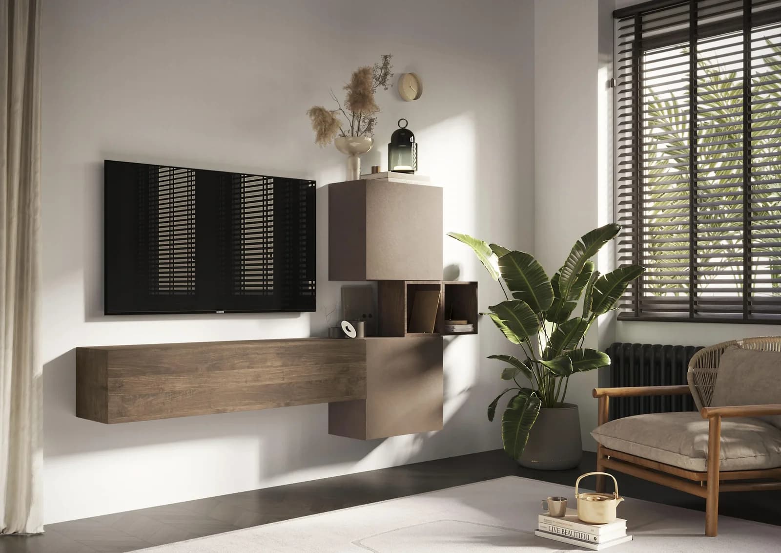 HOME AFFAIRE Infinity Wohnwand Set 4-tlg. Braun Bronze Hängend