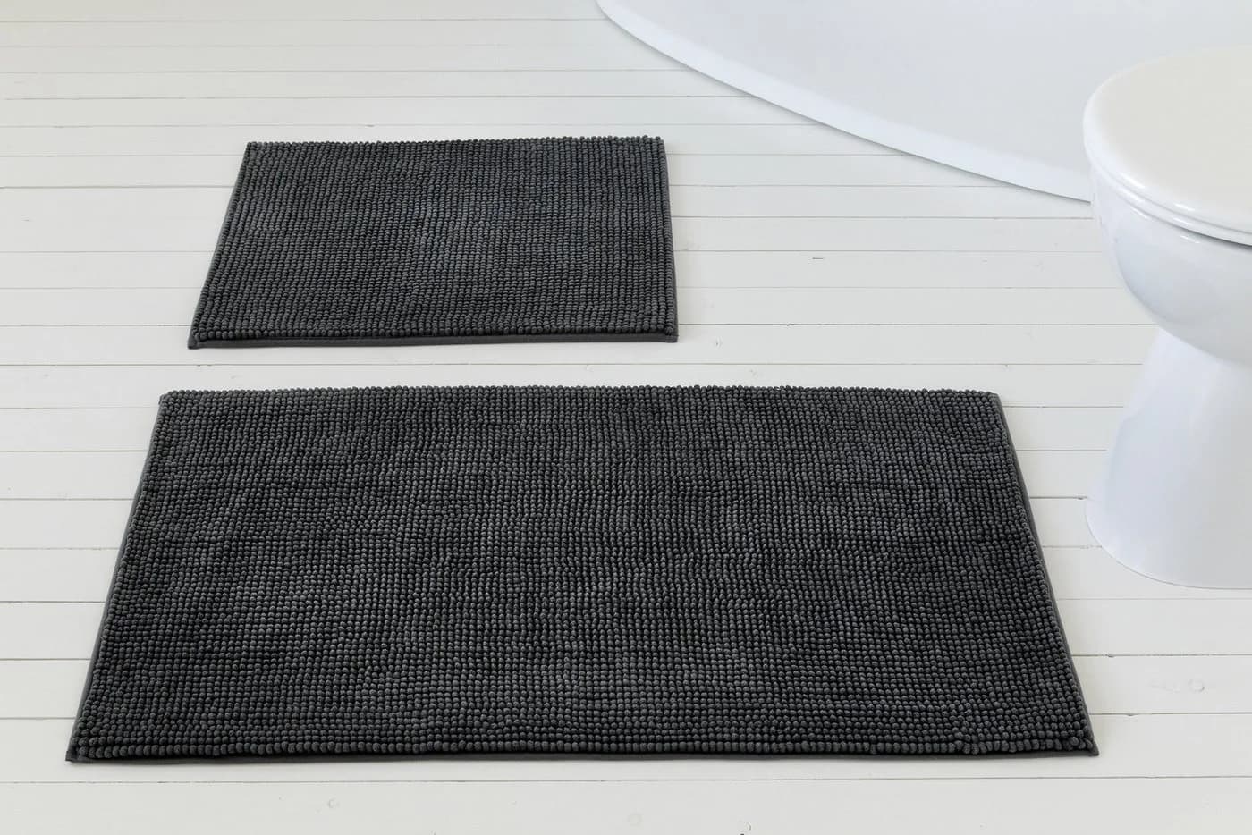 OTTO home Badematte Kaelan Grau Chenille Rutschhemmend