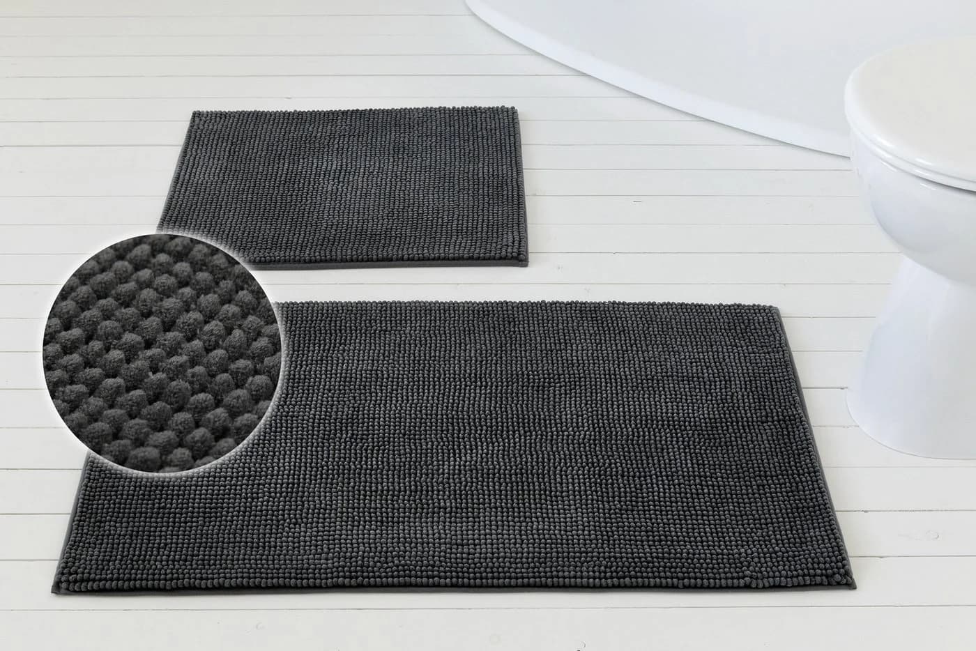 OTTO home Badematte Kaelan Grau Chenille Rutschhemmend - Bild 2