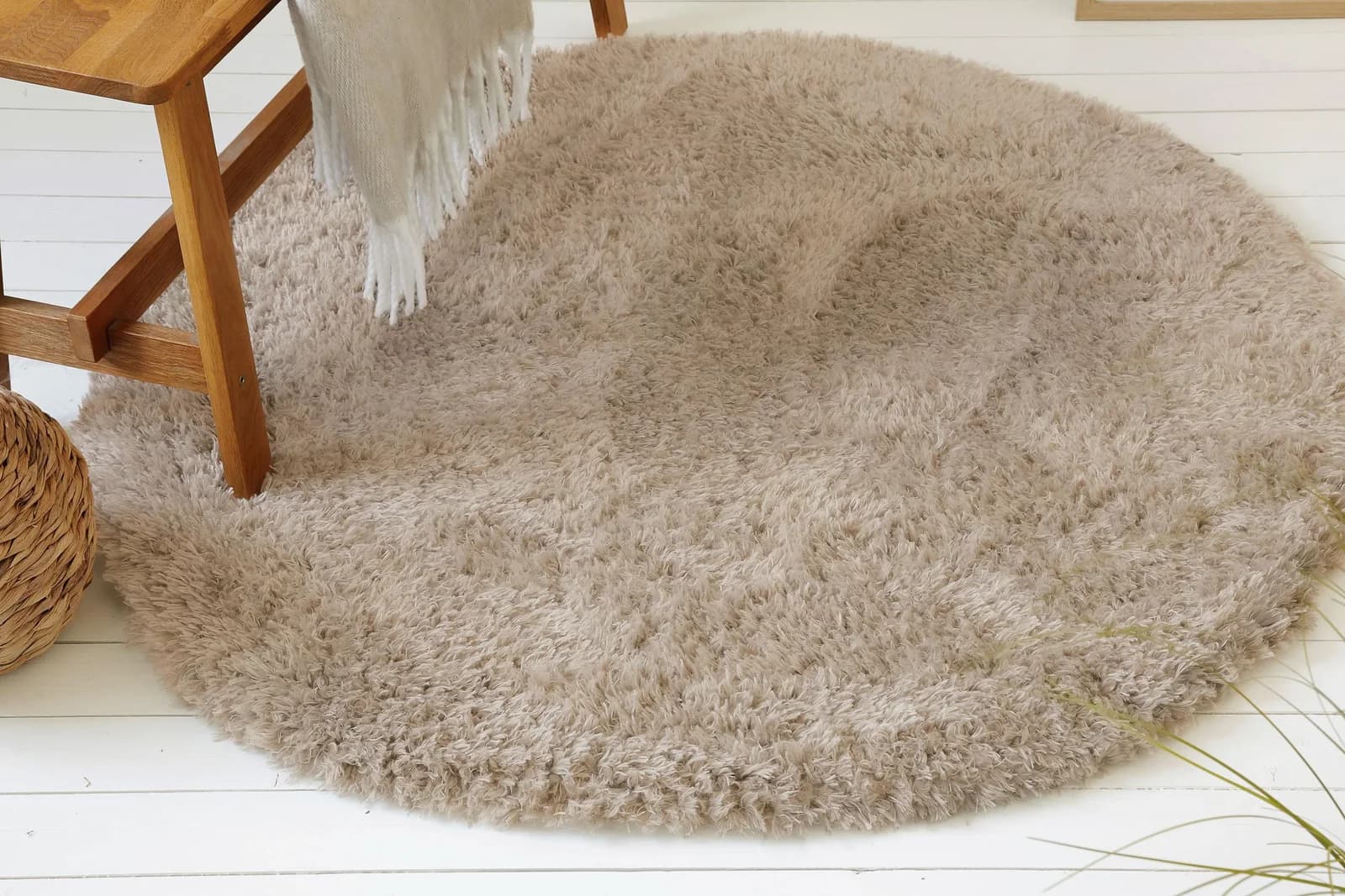 OTTO HOME Josetta Hochflor-Teppich Rund Braun Polyester
