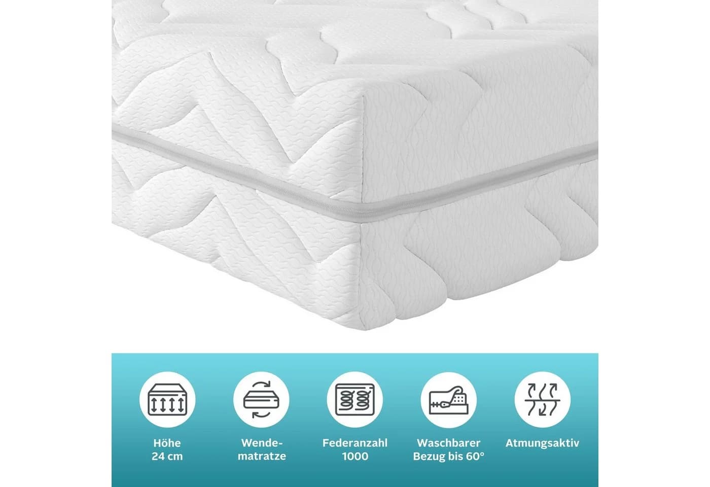 OTTO home Taschenfederkernmatratze Sonet 24 7 Zonen Wendematratze H2/H3/H4 - Bild 4