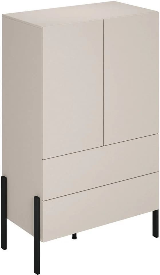OTTO HOME Jukon Wäscheschrank Beige Grifflos 2 Türen 2 Schubladen - Bild 4