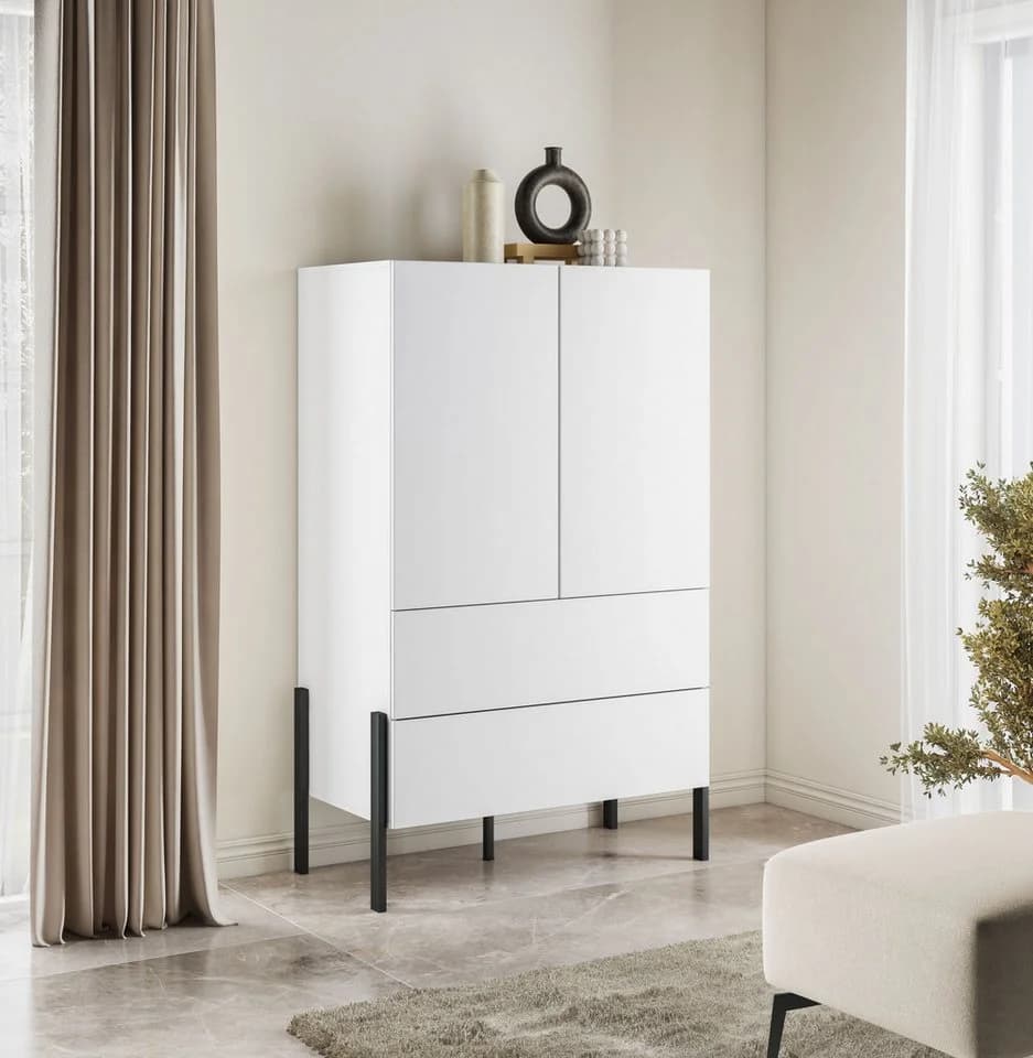 OTTO HOME Wäscheschrank Jukon Weiß Modern mit Schubladen - Bild 5