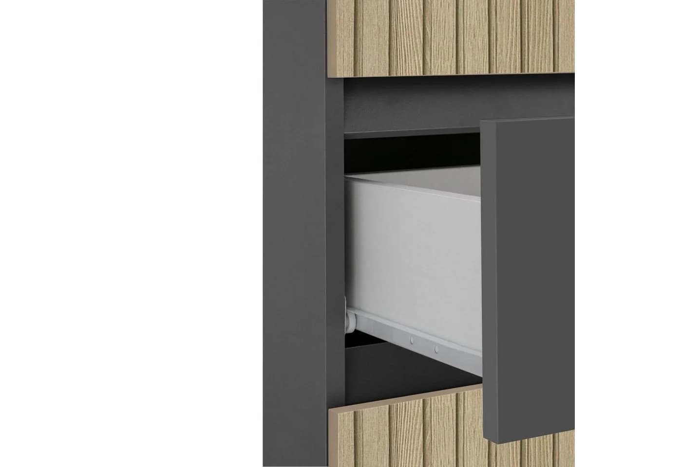 Midischrank Wisla Anthrazit Eiche 4 Türen 1 Schublade - Bild 5