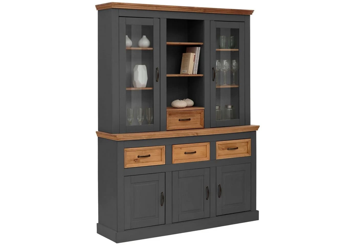 Buffet OTTO HOME Selma Grau Anthrazit Massivholz Kiefer