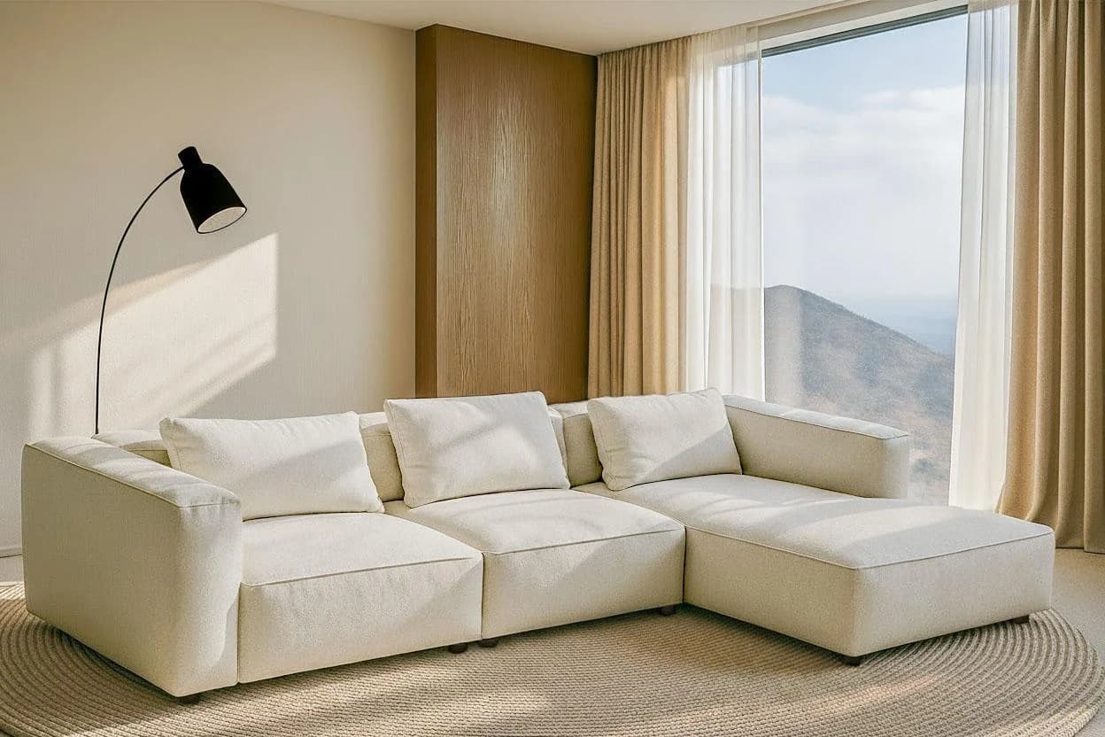 HOME AFFAIRE Ecksofa Tvinnet Beige Recamiere Rechts