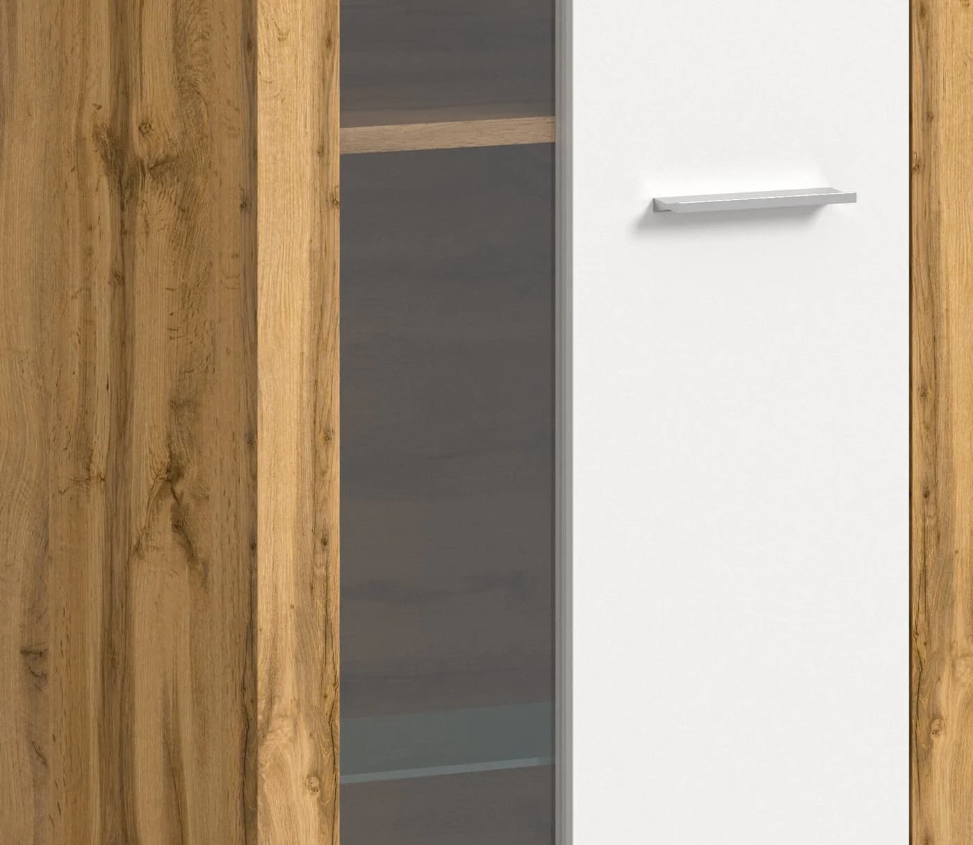 HOME AFFAIRE Wohnwand Aosta 4-teilig Weiß Eiche Nachbildung - Bild 5
