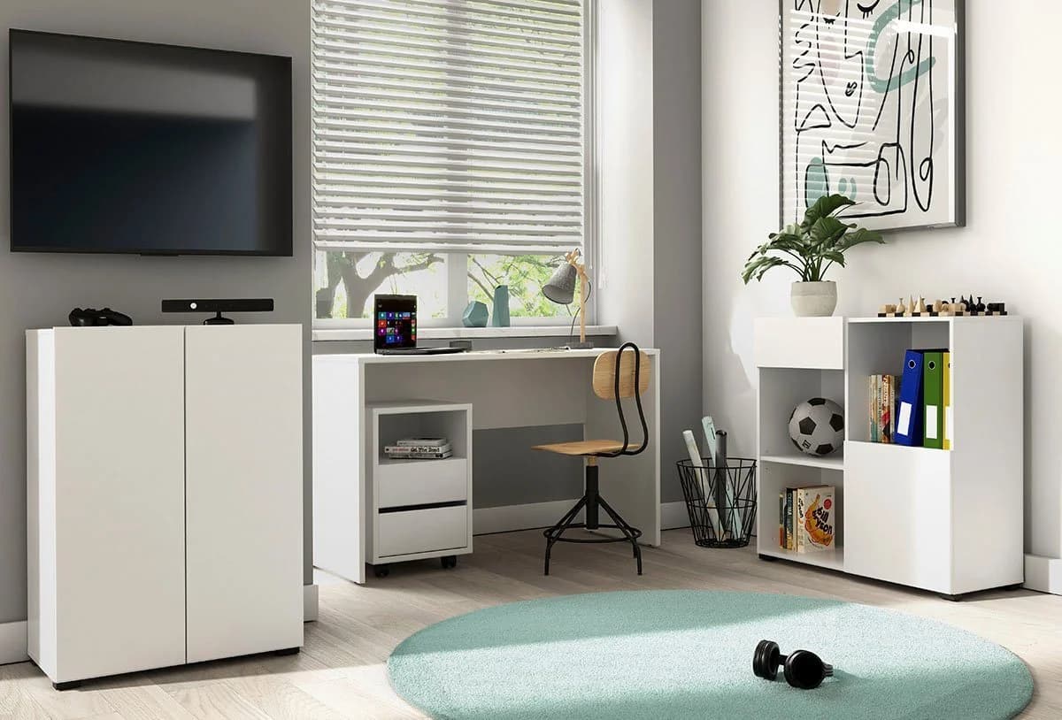HOME AFFAIRE Büromöbel-Set Agapi Weiß Modern - Bild 5