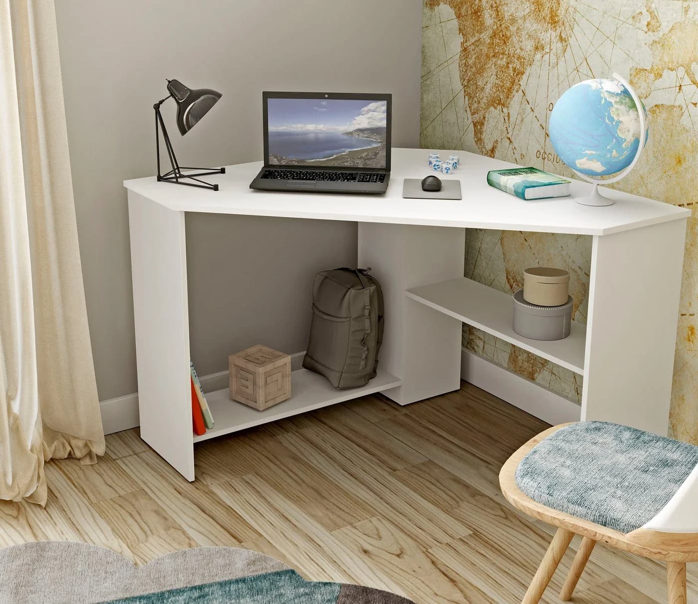HOME AFFAIRE Eckschreibtisch RINO Weiß Modern - Bild 2